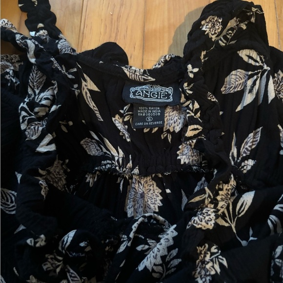 Floral Black and White Mini Doll Dress - Picture 3 of 4